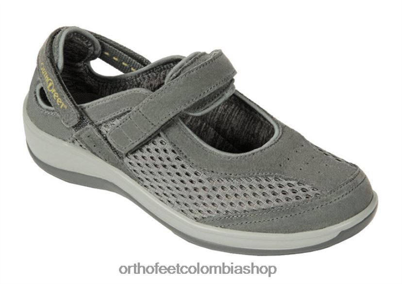 gris oliva Orthofeet R48066108 mujer correa de talón sanibel zapatos casuales - Image 1