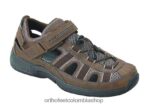 marrón Orthofeet R48066125 hombres correa de talón de agua clara sandalias