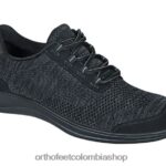 negro Orthofeet R48066101 mujer punto elástico palma zapatos casuales